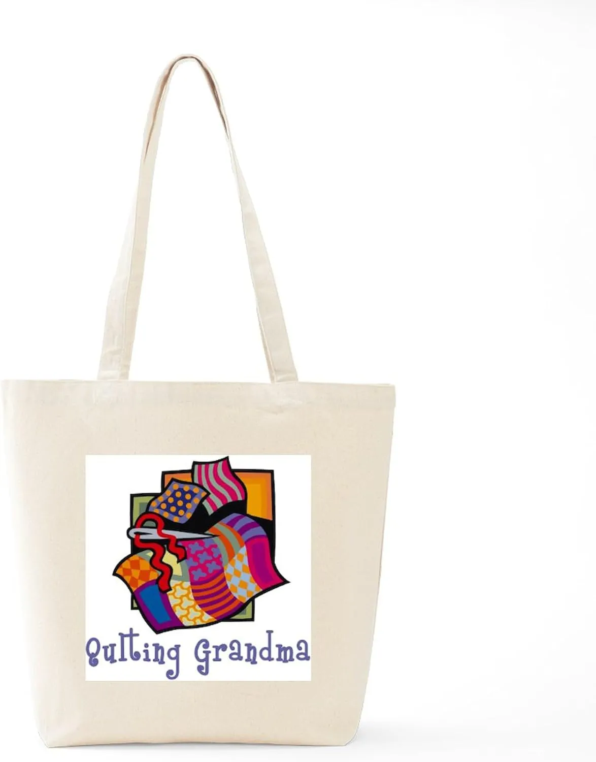 CafePress Quilting Grandmother Tote Bag Natural Canvas Tote Bag, Reusable Shopping Bag