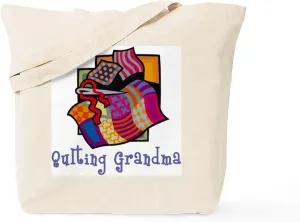 CafePress Quilting Grandmother Tote Bag Natural Canvas Tote Bag, Reusable Shopping Bag