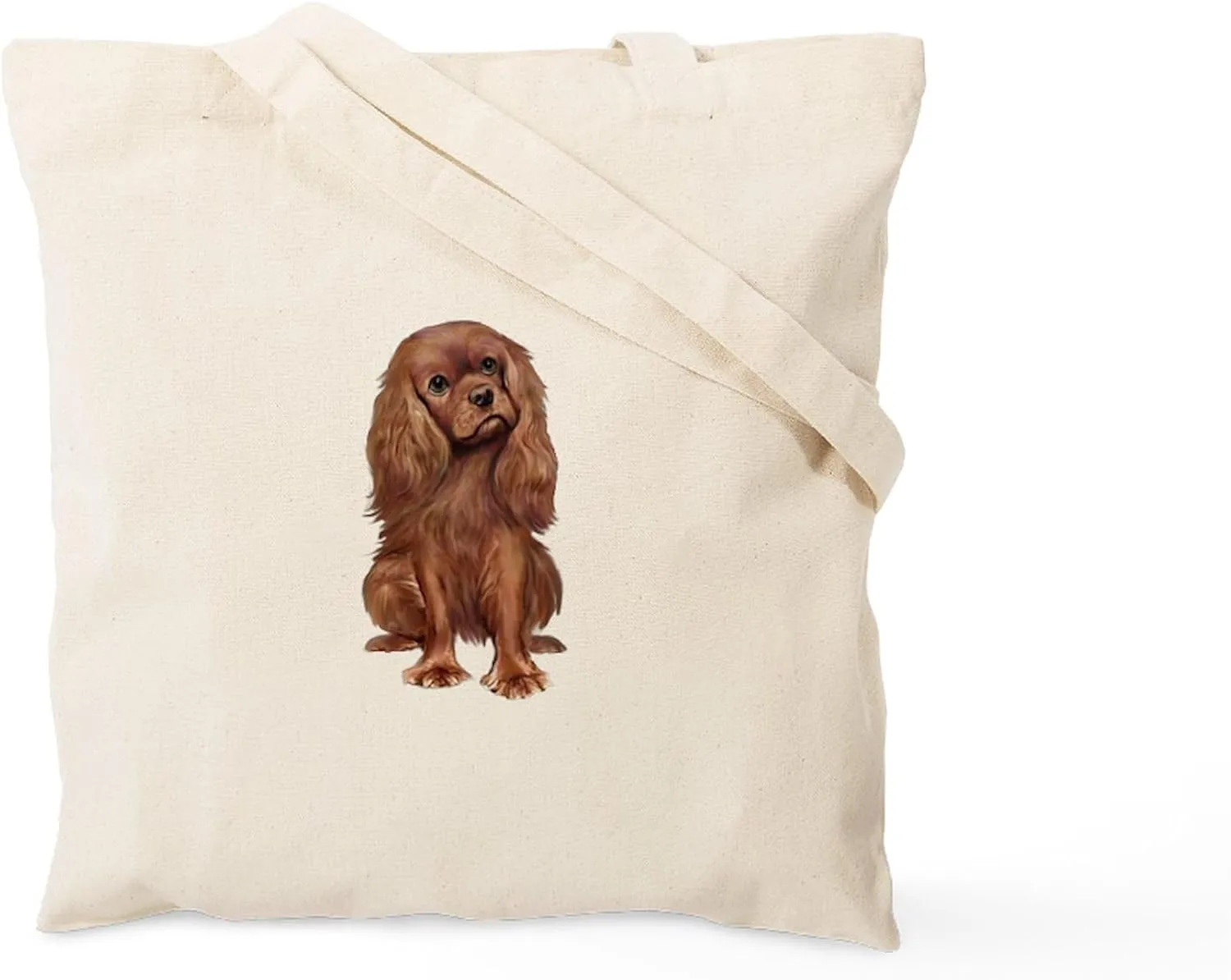 CafePress Ruby Cavalier 1 Tote Bag Reusable Natural Beige Canvas Shopping Bag