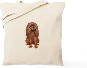 CafePress Ruby Cavalier 1 Tote Bag Reusable Natural Beige Canvas Shopping Bag