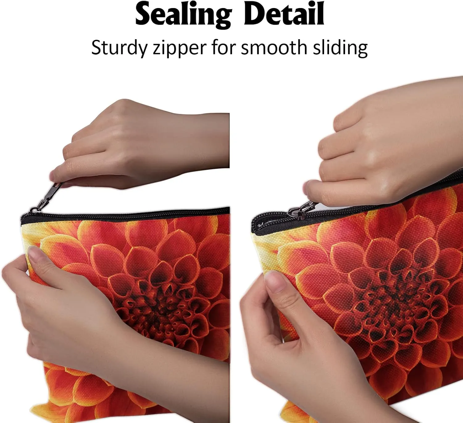 Cafl Beautiful Petals Makeup Bag Travel Large Abstract Flower Cosmetic Bag Essentials Jewelry Skincare Zipper For Women-108 inch