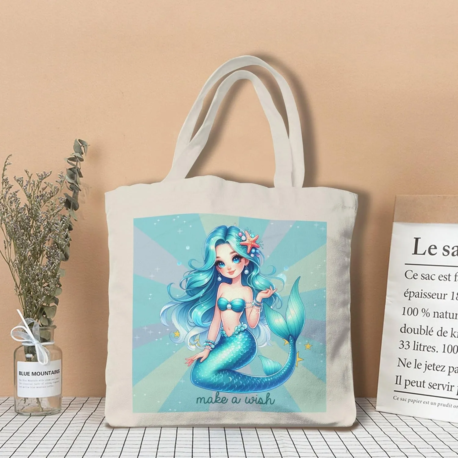 Canvas Tote Bag for Women Weekender Travel Bags Reusable Grocery Bags with Handles Aesthetic Shoulder Tote