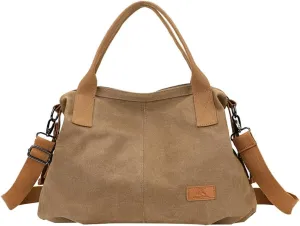 Canvas Tote Bags for Women Satchel Handbags Crossbody Shoulder Bag with Pockets Travel Tote Purse