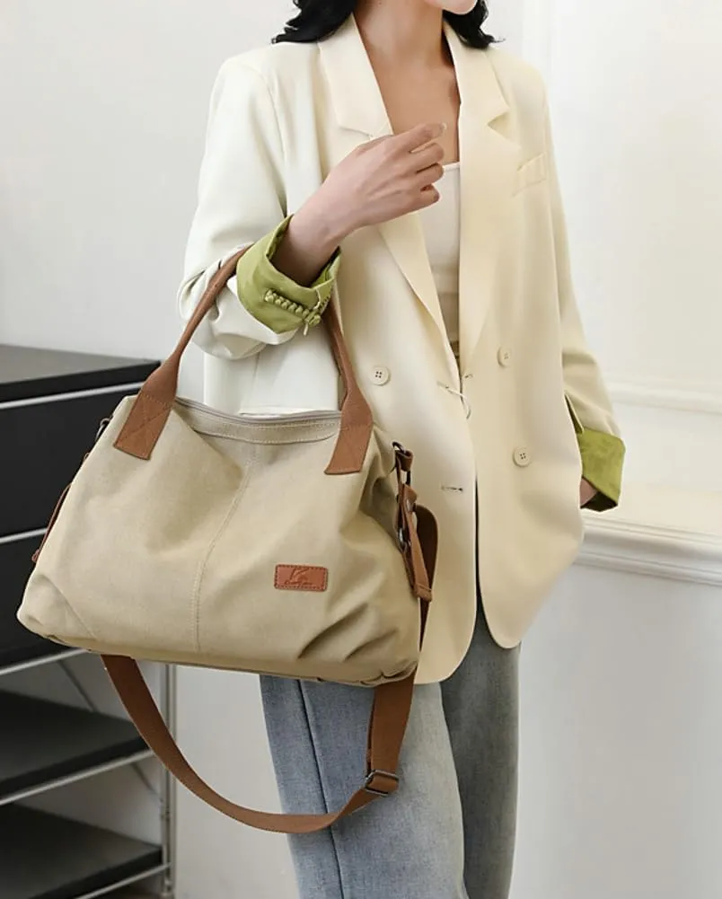 Canvas Tote Bags for Women Satchel Handbags Crossbody Shoulder Bag with Pockets Travel Tote Purse