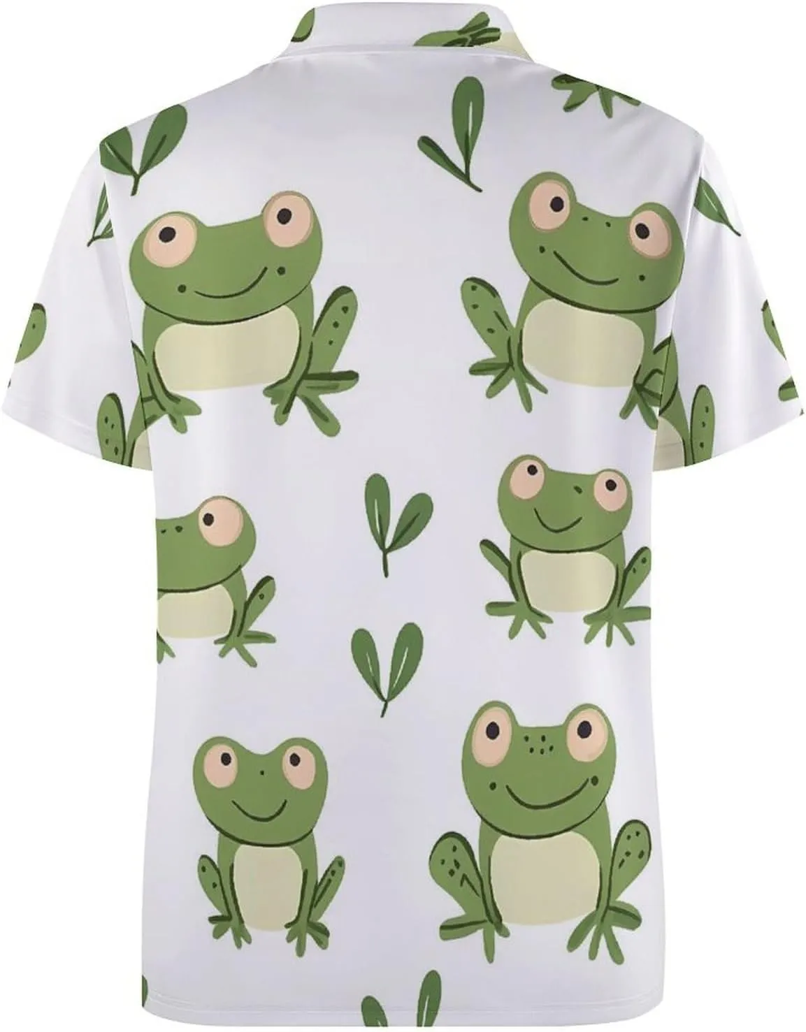 Cartoon Frogs Mens Polo Shirts Quick Dry Short Sleeve T-shirts Slim Tennis Collared Tees Tops