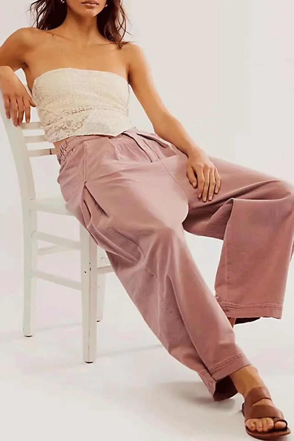 CHARTOU Women's Baggy Barrel Pant Wide Leg Horseshoe Ankle Jeans Mid Rise Harem Y2K Denim Pants with Pockets