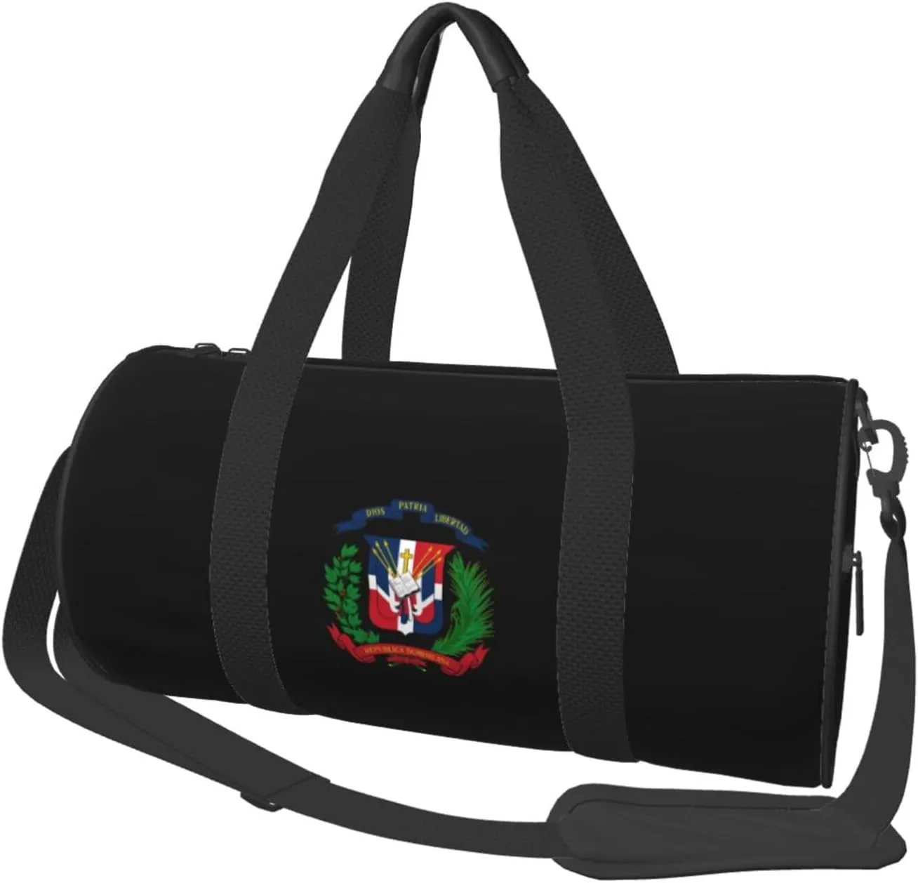 Coat of arms of the Dominican Republic Convertible Garment Bag with Shoulder Strap, Carry on Garment Duffel Bag for Men Women - Rolling Foldable for Travel Luggage Bags (Black)