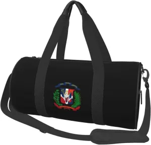 Coat of arms of the Dominican Republic Convertible Garment Bag with Shoulder Strap, Carry on Garment Duffel Bag for Men Women - Rolling Foldable for Travel Luggage Bags (Black)