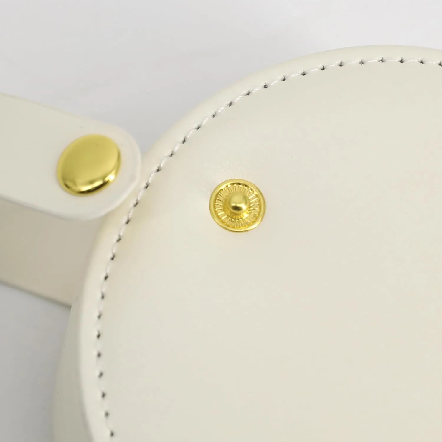 COLLECTIVE HOME - Travel Jewelry Case, Elegant Half-Moon Design with Gold Monogram, Detachable Handle, Personalized Accessory Organizer, Gift for Fashion-Forward Women and Teens (b)