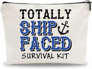 Cruise Trip Make Up Bag, Totally Ship Faced, Gifts For Cruise Lovers Cosmetic Bag, Travel Bag Gift, Women Accessories - A15