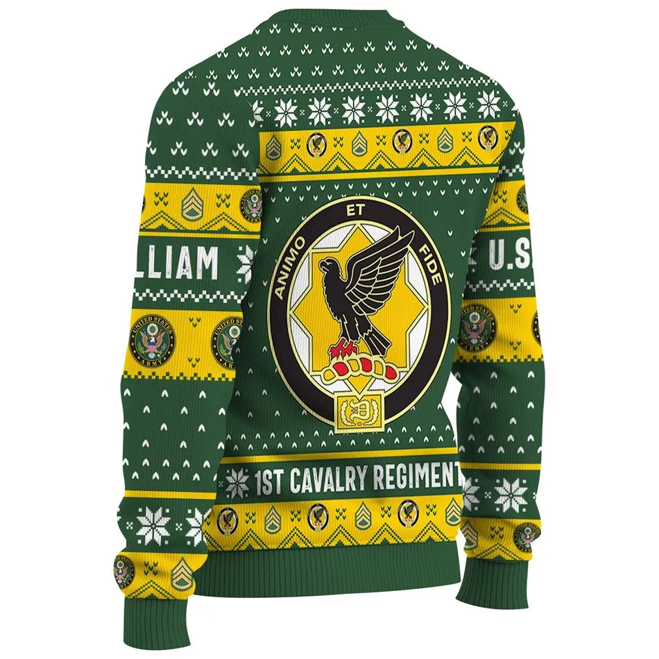 Custom US Veteran Ugly Sweater Available All Military Branches Gift For Veteran Dad Grandpa K1702