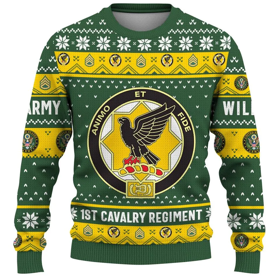 Custom US Veteran Ugly Sweater Available All Military Branches Gift For Veteran Dad Grandpa K1702