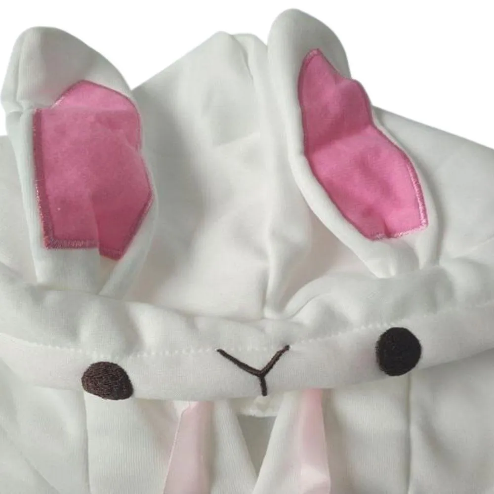 Cute Bunny Rabbit Women's Hoodie: Face and ears on the hood make this casual top fun