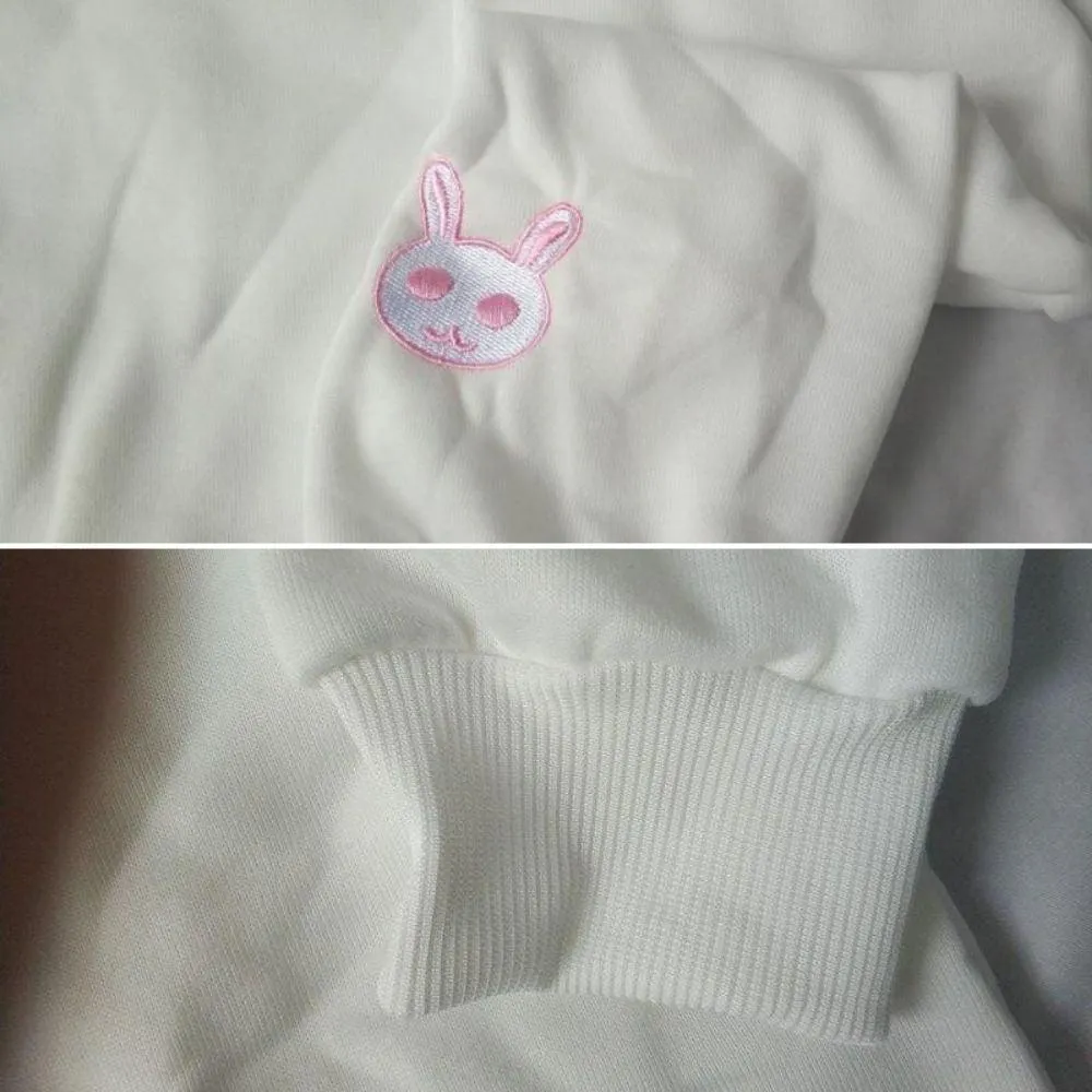 Cute Bunny Rabbit Women's Hoodie: Face and ears on the hood make this casual top fun