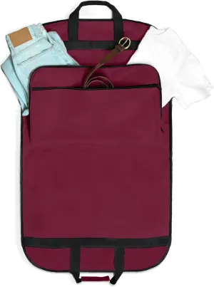 DALIX 39" Garment Bag Cover for Suits and Dresses Clothing Foldable w Pockets in Maroon