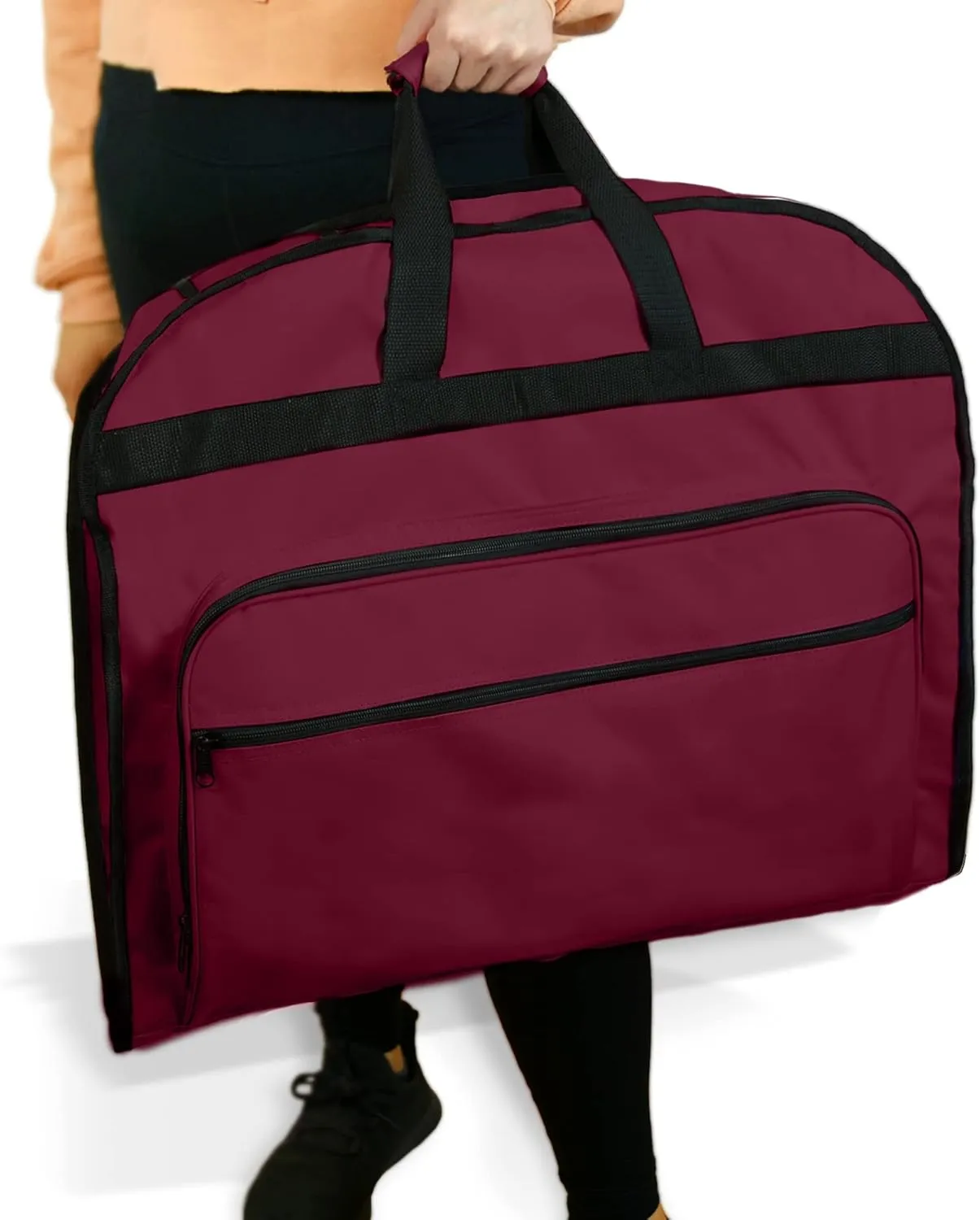 DALIX 39" Garment Bag Cover for Suits and Dresses Clothing Foldable w Pockets in Maroon