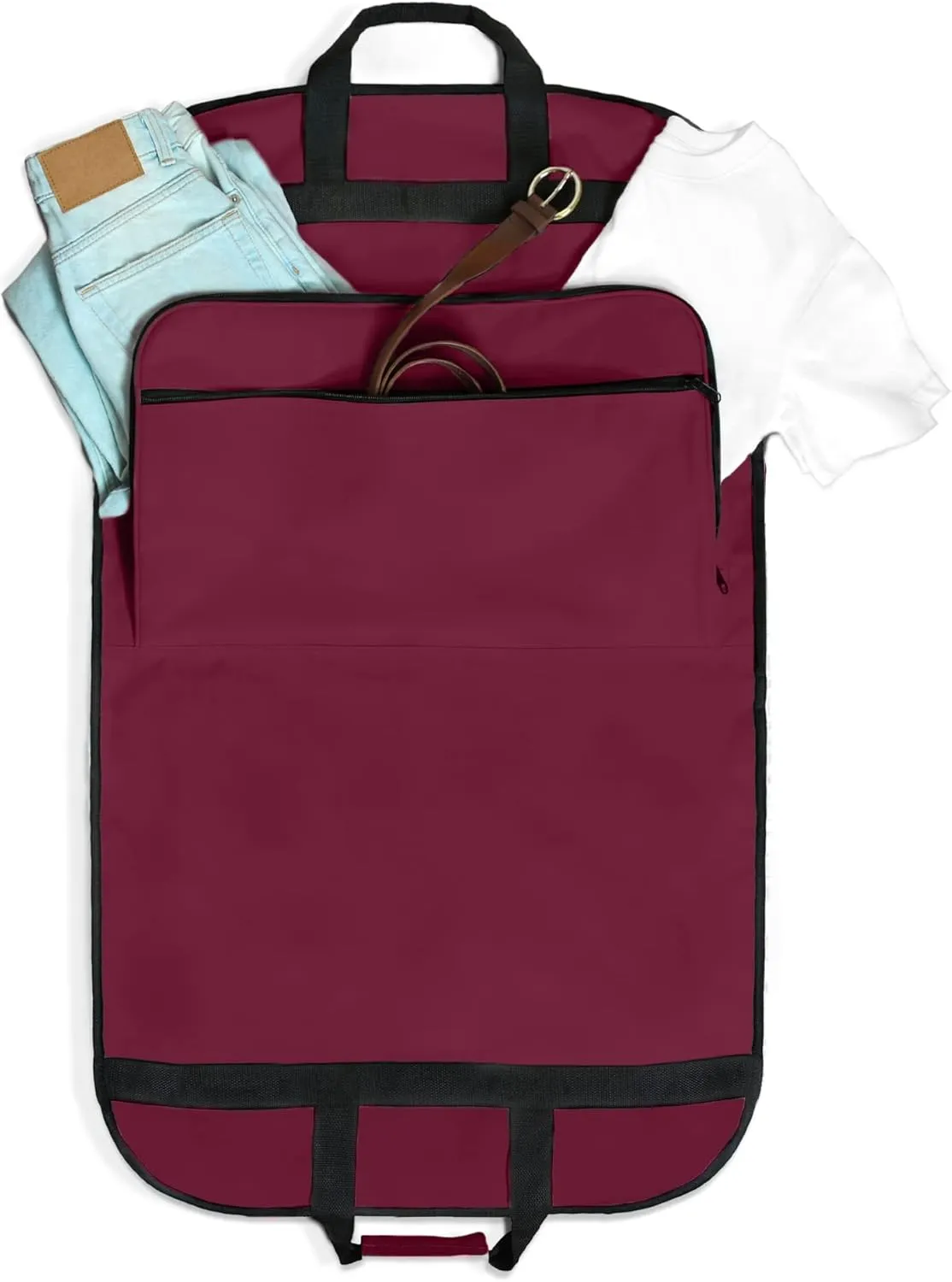 DALIX 39" Garment Bag Cover for Suits and Dresses Clothing Foldable w Pockets in Maroon