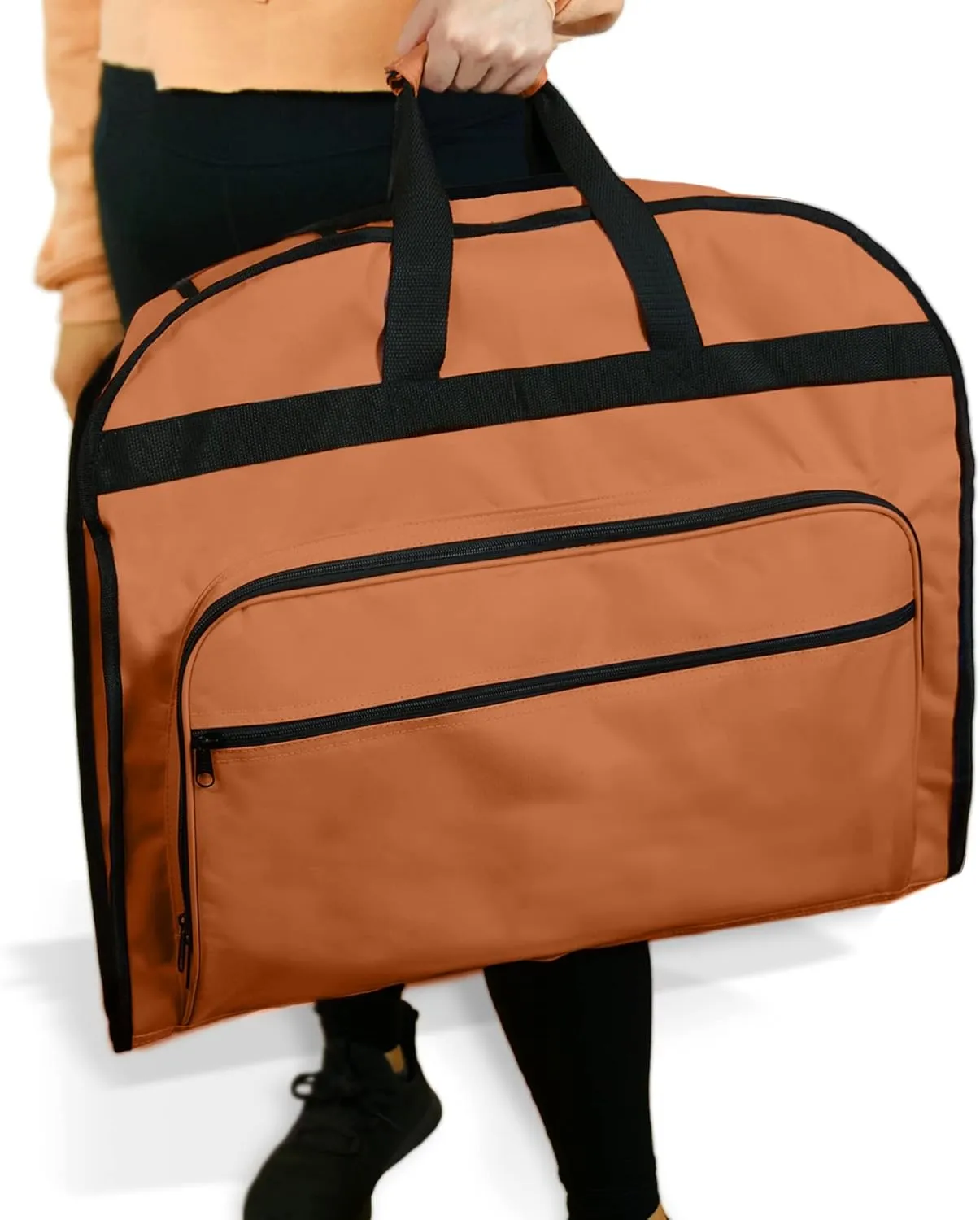 DALIX 39" Garment Bag Cover for Suits and Dresses Clothing Foldable w Pockets (Orange)
