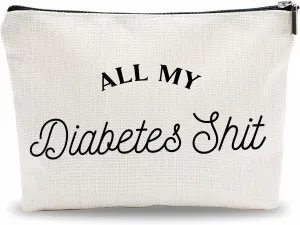 Diabetes Care Make Up Bag, All My Diabetes Cosmetic Bag, Diabetes Travel Toiletry Bag, Minimalism Gift For Women, Women Accessories - A04