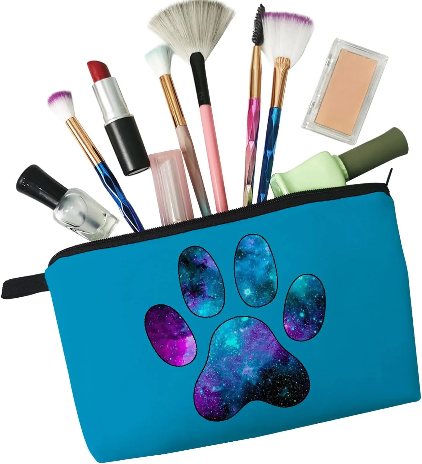 Dog Paw Makeup Bag Cute Small Makeup Organizer Bag Travel Toiletry Zipper Pouch Birthday Present for Dog Lovers Puppy Paw Cosmetic Bag for Women Friends Sisters