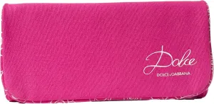 Dolce & Gabbana Pink White Flap Snap Cosmetic Jewelry Pouch Makeup Fragrance Bag (7L X 3.5H 1W) - SMALL GIFT BAG