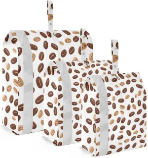 DOMIKING Brown Simple Coffee Bean Packing Cubes for Travel Luggage Organizer Hanging Packing Bag for Suitcases Clothes Set of 3