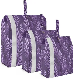 DOMIKING Purple Plants Packing Cubes for Travel Luggage Organizer Hanging Packing Bag for Carry On Suitcases Clothes Set of 3