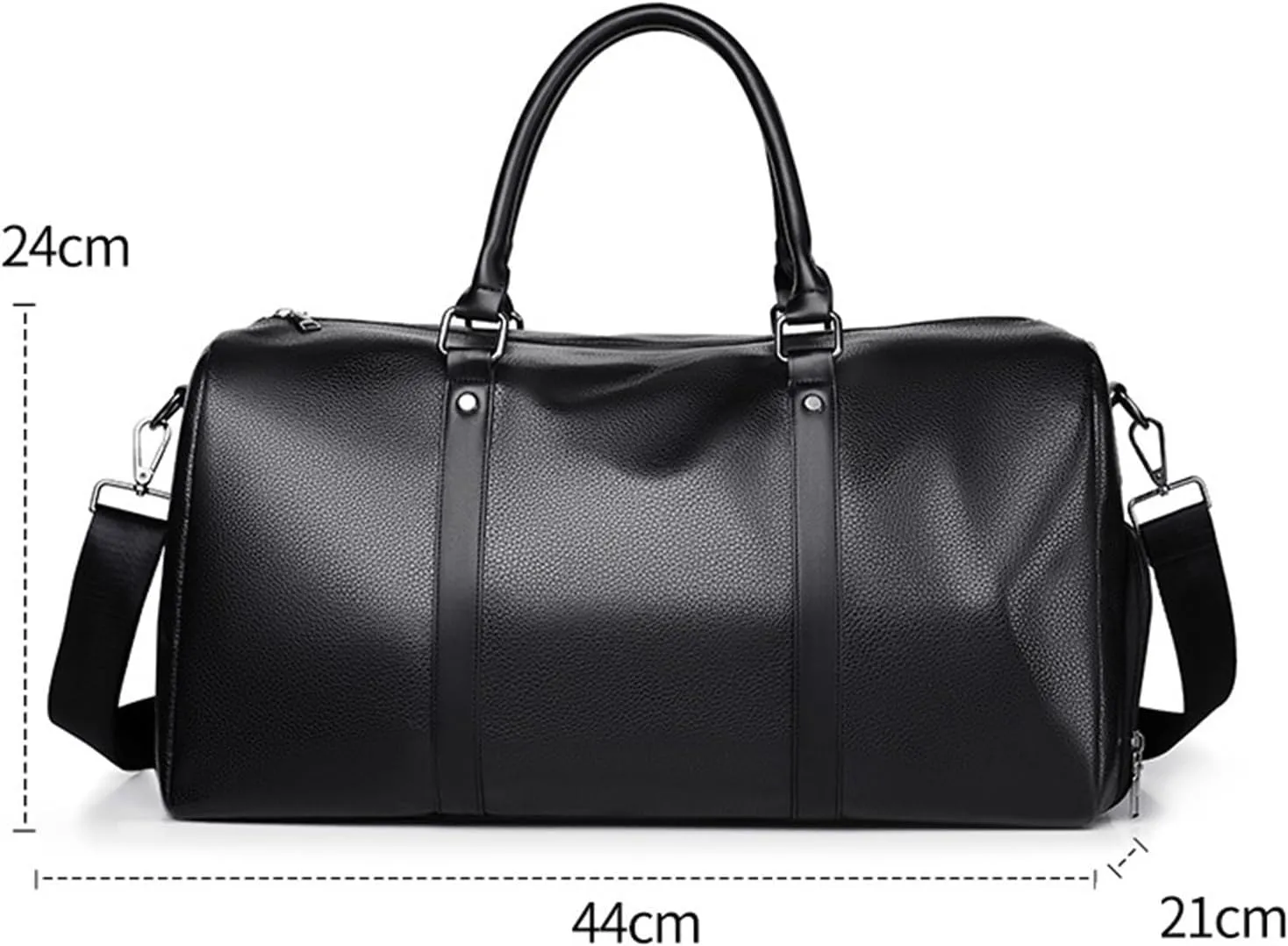 Duffel Bag 17inch Carry On Garment Duffel Bag for Men,Travel Weekender PU Bag with Shoe Compartment Overnight Bag Travel (Color : Brown, Size : 44 * 21 * 24cm)