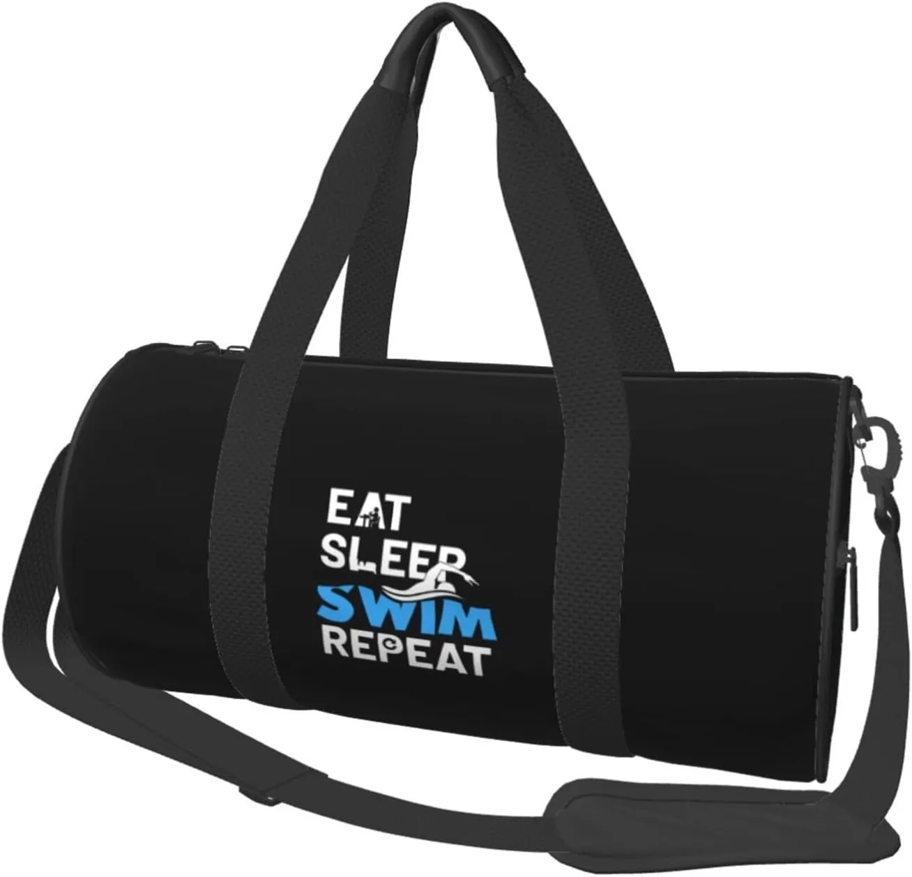 Eat Sleep Swim Convertible Garment Bag with Shoulder Strap, Carry on Garment Duffel Bag for Men Women - Rolling Foldable for Travel Luggage Bags (Black)