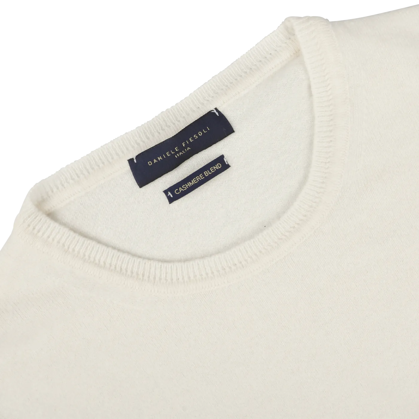 Ecru Wool Cashmere Crewneck