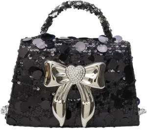 Evening Bag for Women Sparkly Bow Clutch Purse Wedding Party Handbags Glitter Rhinestone Cocktail Handbags