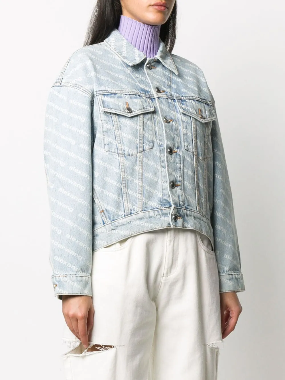 Falling Back Logo Jacket In Denim
