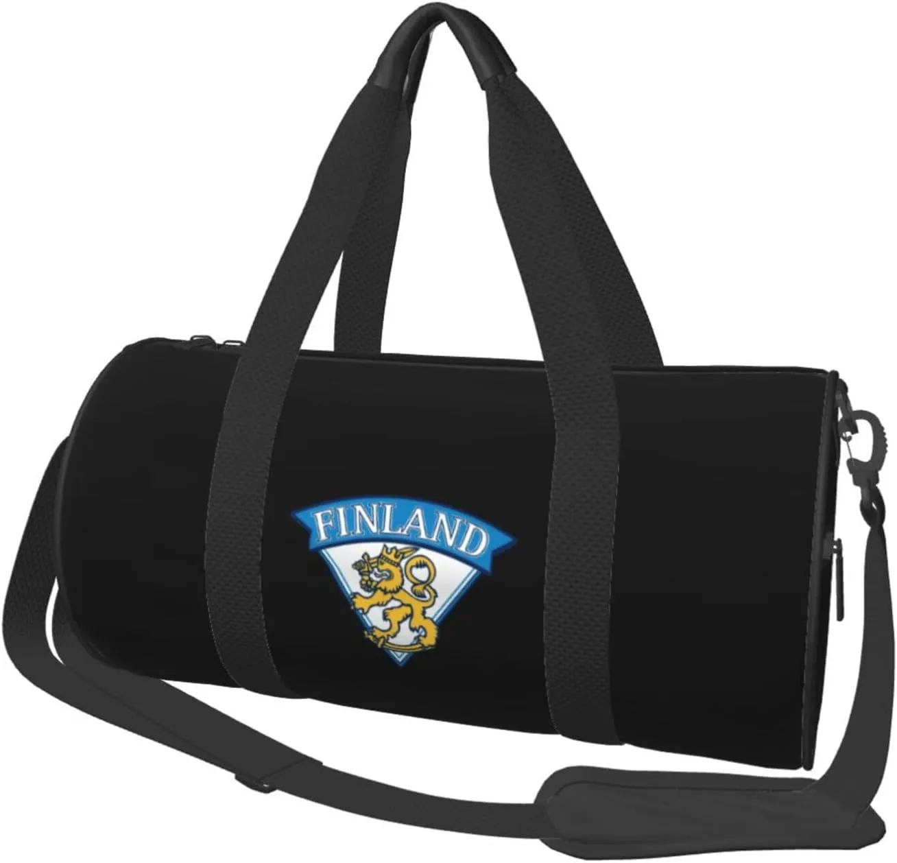 Finland-Flag-Finnish-Travel-Lion- Convertible Garment Bag with Shoulder Strap, Carry on Garment Duffel Bag for Men Women - Rolling Foldable for Travel Luggage Bags (Black)