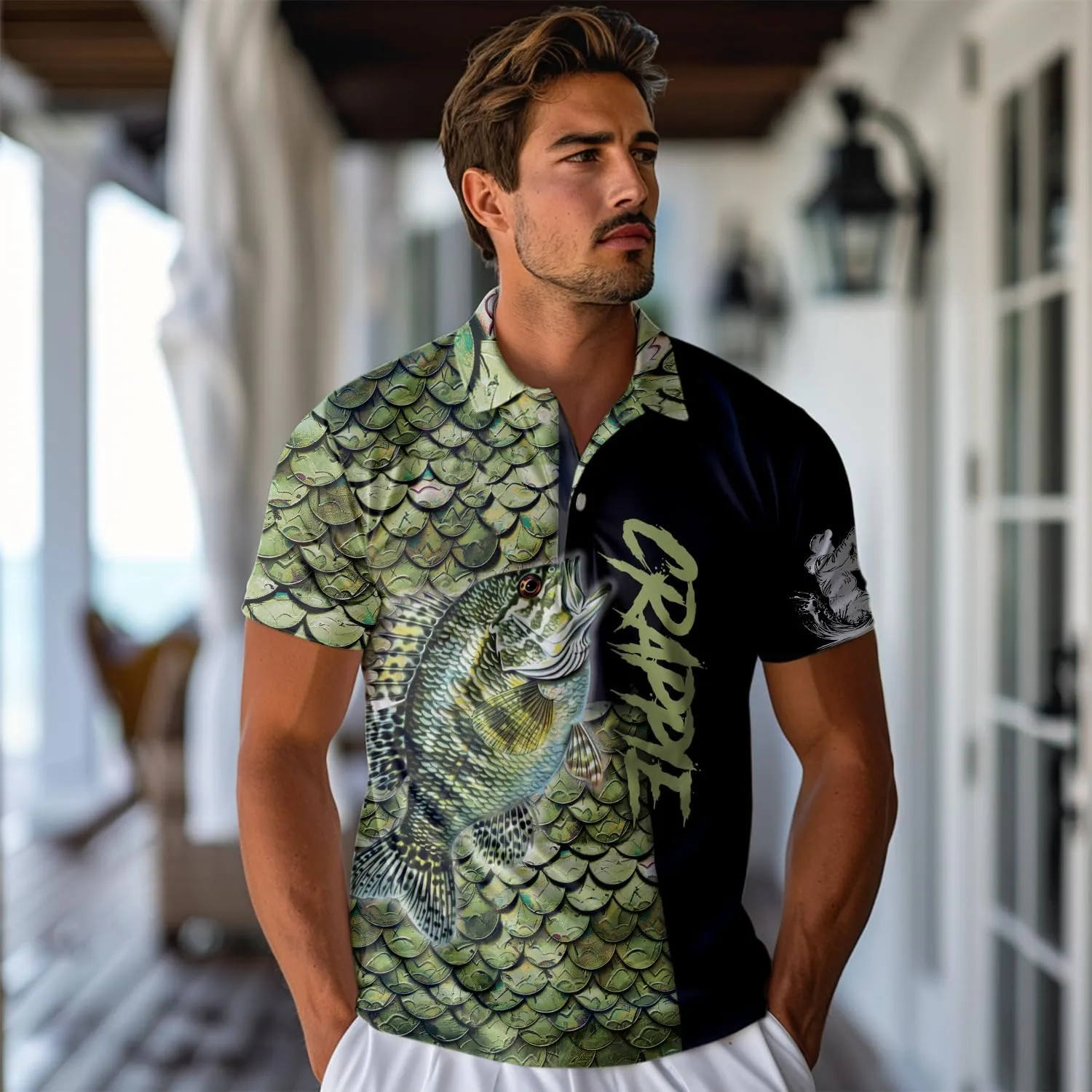 Fishing Lover Polo Shirts for Men- Golf Moisture Wicking Dry Fit Short Sleeve Polo Shirts S22