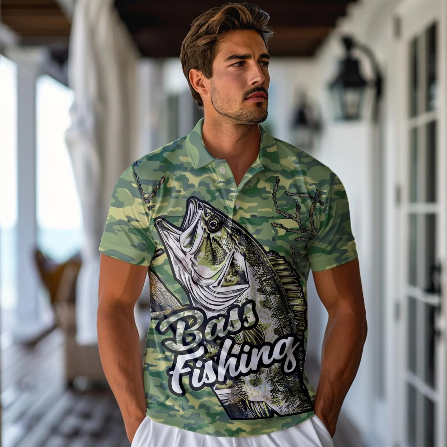 Fishing Lover Polo Shirts for Men- Golf Moisture Wicking Dry Fit Short Sleeve Polo Shirts S22