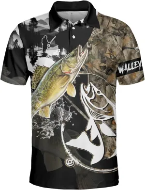 Fishing Men's Polo Shirts - Camouflage Short Sleeve Regular Fit Polo Shirts for Men Women Series 03
