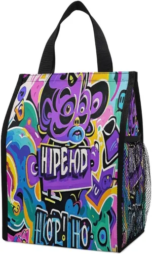 Foldable Cooler Bag, Graffiti Hip Hop Printed Cooler Bag,insulated Tote Bag,grocery Tote Bag