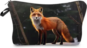 Fox Gift Fox Makeup Bag Cute Small Organizer Bag Travel Toiletry Zipper Pouch Fox Cosmetic Bag Birthday Christmas Gift for Fox Lovers Women Friends