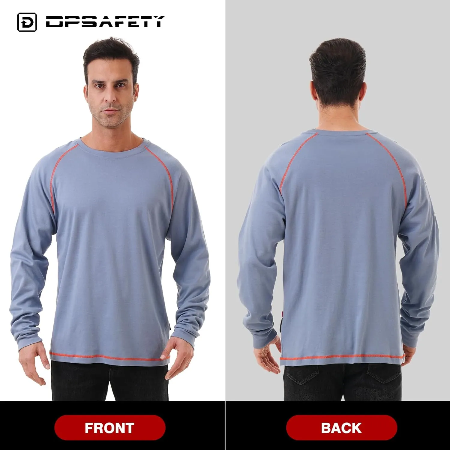 FR Shirt 6 oz 100% Cotton Hi Vis Flame Resistant Shirts for Men,Welding Shirt CAT2 Long-Sleeved Shirts