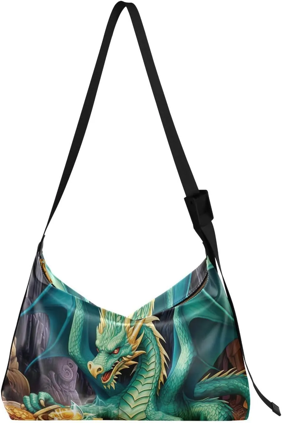 FRMG Dragon Jewelry Shoulder Bag,Large Purses for Women,Made of PU Leather Handbags Hobo Bag Waterproof with Pockets Zipper for Unisex 2013087