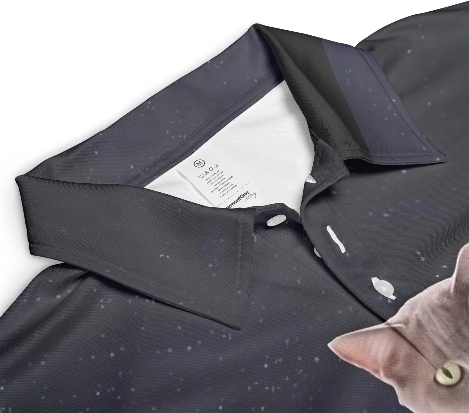 Funny Cat Polo Shirts for Men - Galaxy Cat Mens Quick Dry Short Sleeve Polo Shirts Series 28