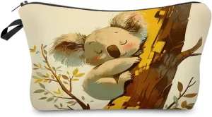 Funny Koala Gift Cartoon Koala Makeup Bag Cute Small Makeup Organizer Bag Travel Toiletry Zipper Pouch Lovely Koala Cosmetic Bag Birthday Christmas Gift for Koala Lovers Women