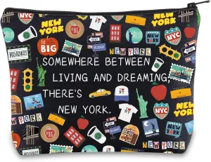 G2TUP New York Makeup Bag New York Travel Gift New York City Gifts New York Travel Bag New York Tourist Gift New York Zipper Pouch (New York)