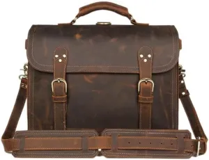 Genuine Leather Men Briefcase Backpack Leather Business Tote Travel Bag