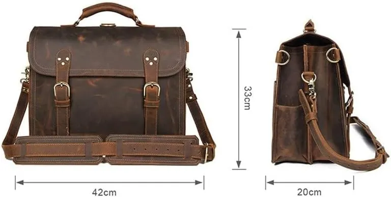 Genuine Leather Men Briefcase Backpack Leather Business Tote Travel Bag