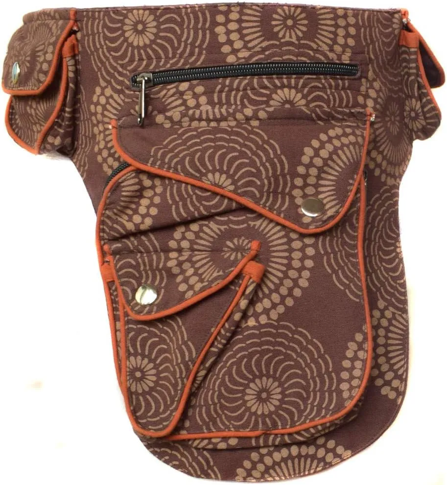 Gheri Cotton Popper Waist Bag Pocket Fanny Pack Travel Pouch
