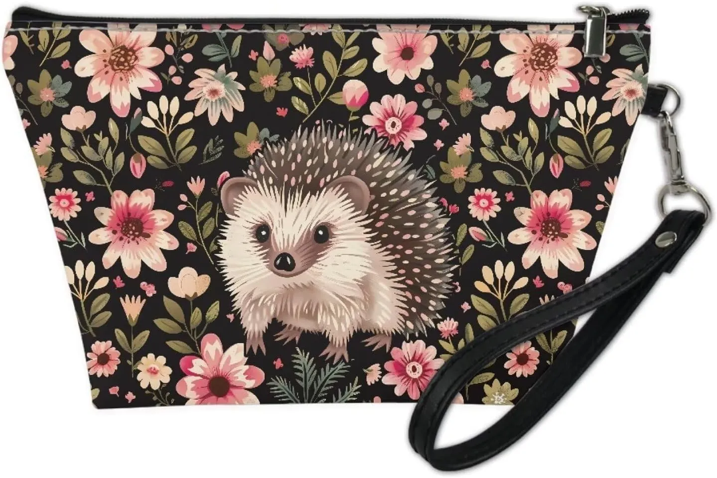 GIFTPUZZ Hedgehog Women's Makeup Bag Travel Cosmetic Toiletry Make Up Tool Storage Organizer Jewelry Digital Accessories Tote Bag Zipper Handbag
