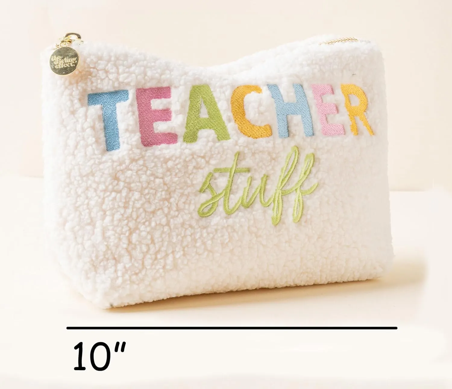 Gifts for Teachers Supply Pouch for Teacher Stuff Soft Sherpa Cosmetic Bag Organizing Storing Jewelry and Accessories Case Classroom or Travel