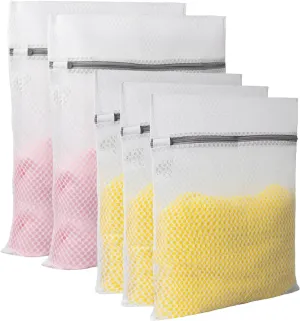 GOGOODA Mesh Laundry Bags for Delicates, 5 Set(3 Medium, 2 XL Large)- Honeycomb Mesh Lingerie Bags, Zipper Closure for Bras, Underwear & Baby Clothes