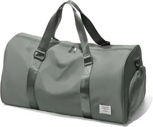 Gym Bag With Shoe Compartment, Sports Duffle for Men and Women, Travel Tote, Weekender Overnight, Personal Item Carry-on, Workout Bag for Sports - Green